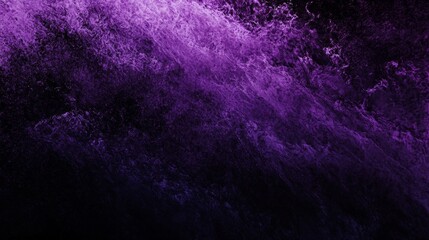 Obraz premium Purple fluid painting creating an abstract texture on a black background, perfect for adding a touch of artistry and mystery to various creative projects