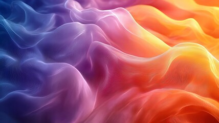 Obraz premium Vibrant Abstract Waves: A mesmerizing blend of purple, orange, and pink hues flowing seamlessly, perfect for backgrounds, digital art, or creative projects.