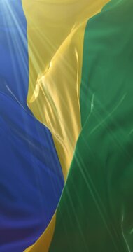 Flag of Gabon. 4K Vertical. Loop