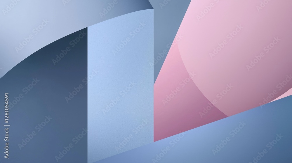 Poster smooth pastel-colored shapes intertwine and overlap, creating a visually appealing abstract composit