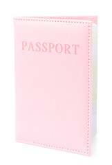 Passport in bright cover isolated on white