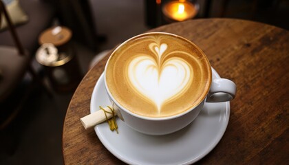 Moody and Artistic Coffee Scene with Romantic Glow