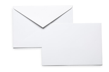 Envelopes isolated on white, top view. Mockup for design