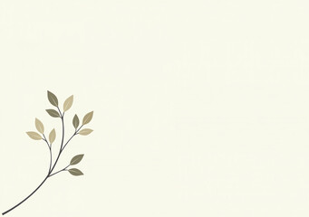 leafy branches simple minimalist style subtle neutral background elegant
