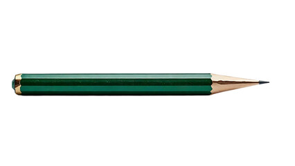 dark green pencil  is sharpened and ready for use isolated on transparent background