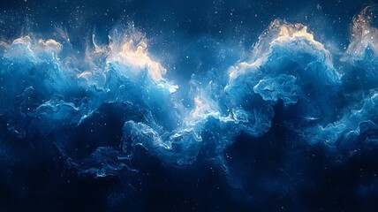 Fototapeta premium Majestic cosmic clouds illuminated by ethereal light, creating a stunning backdrop for fantasy, science fiction, or meditation themes.
