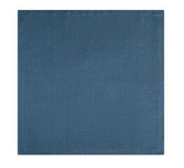 Obraz premium Dark blue napkin isolated on white, top view