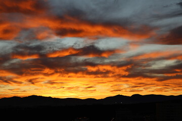 sunset in the mountains