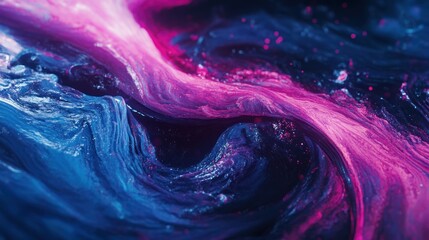 Fluid dreamscape, An abstract fusion of violet and azure hues