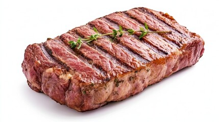 Grilled tender steak gourmet kitchen food photography bright lighting top-down view culinary delight
