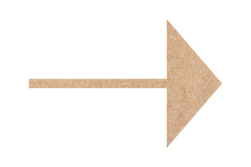 Obraz premium Arrow with texture of kraft paper isolated on white