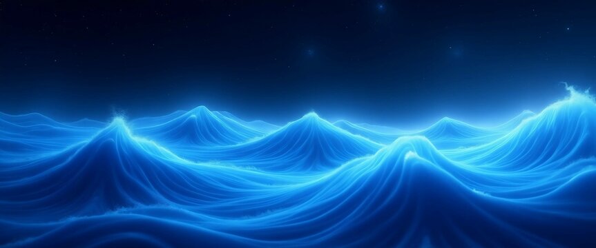 Neon Waves: A Dreamlike Ocean of Light and Energy – AI-generated image