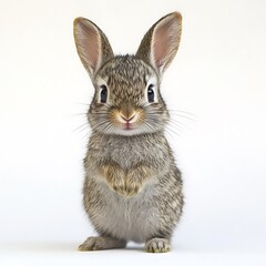 Obraz premium Cute baby bunny rabbit studio shot, white background, pet animal