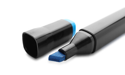 One color marker with cap isolated on white