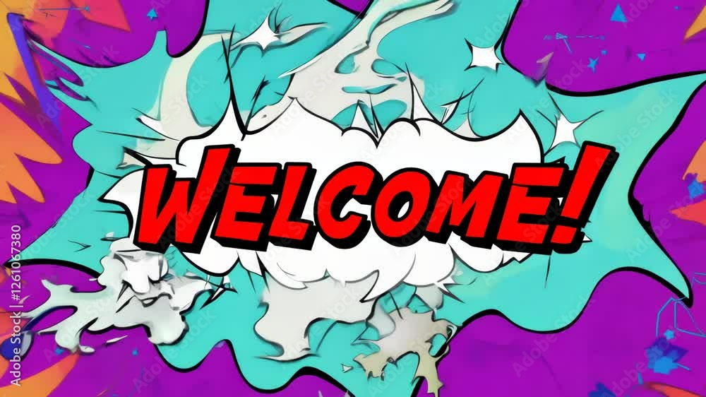 Poster A colorful explosion with the word 