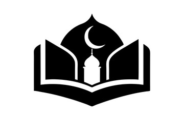 Islamic logo vector silhouette illustration , Islamic Arabic education logo 