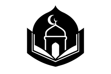 Islamic logo vector silhouette illustration , Islamic Arabic education logo 
