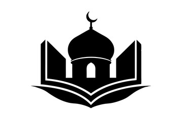 Islamic logo vector silhouette illustration , Islamic Arabic education logo 