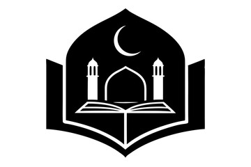 Obraz premium Islamic logo vector silhouette illustration , Islamic Arabic education logo 