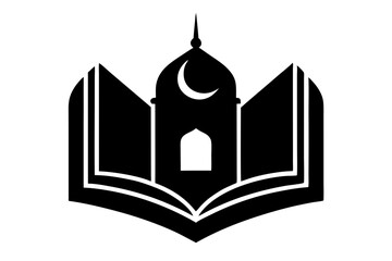 Islamic logo vector silhouette illustration , Islamic Arabic education logo 