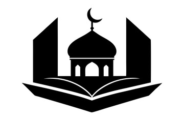 Islamic logo vector silhouette illustration , Islamic Arabic education logo 