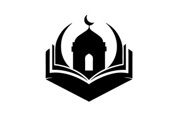 Islamic logo vector silhouette illustration , Islamic Arabic education logo 