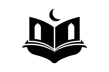 Islamic logo vector silhouette illustration , Islamic Arabic education logo 