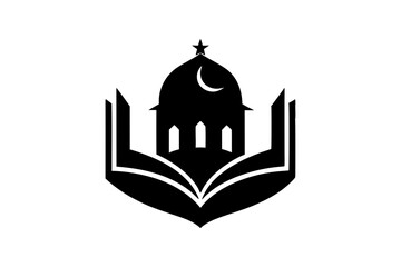 Islamic logo vector silhouette illustration , Islamic Arabic education logo 