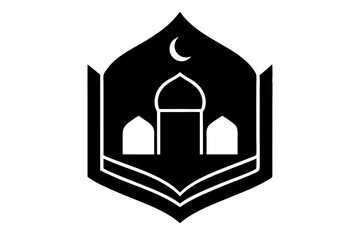 Islamic logo vector silhouette illustration , Islamic Arabic education logo 