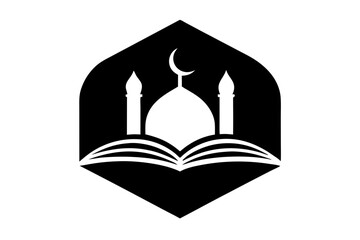 Islamic logo vector silhouette illustration , Islamic Arabic education logo 
