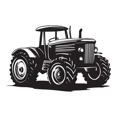 Rural Workhorse Tractor – Bold Outline Drawing