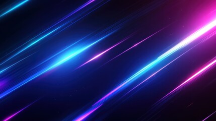 Abstract neon light streaks, dark background, futuristic design, tech backdrop