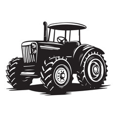 Rural Workhorse Tractor – Bold Outline Drawing