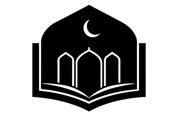 Islamic logo vector silhouette illustration , Islamic Arabic education logo 