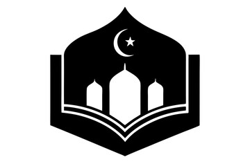 Islamic logo vector silhouette illustration , Islamic Arabic education logo 