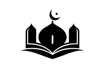 Islamic logo vector silhouette illustration , Islamic Arabic education logo 