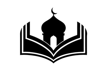Islamic logo vector silhouette illustration , Islamic Arabic education logo 