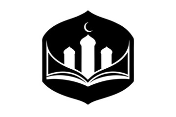 Islamic logo vector silhouette illustration , Islamic Arabic education logo 