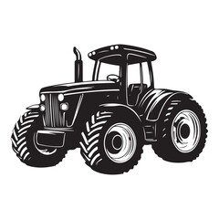 Big Tire Tractor – Rustic Agricultural Vehicle Vector