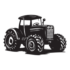 Big Tire Tractor – Rustic Agricultural Vehicle Vector