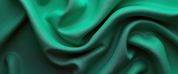 Fototapeta premium Flowing Green Silk Fabric, Abstract, Elegant Design for Textiles or Backgrounds