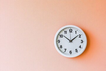 Minimalistic clock on pastel background, showcasing simplicity a