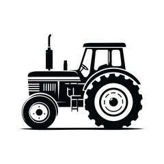Tractor Vector Illustration logo with Heavy Duty tractor Icon vector on white background