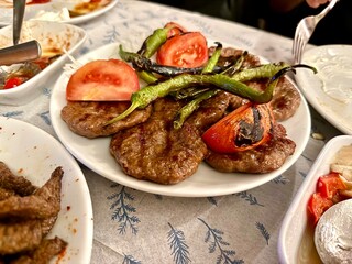 Turkish kofte or kofta served at local traditional restaurant