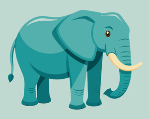 Fototapeta premium Elephant vector, Simple color Design vector icon with white background. Wild Animal Vector., Cartoon vector, 2d vector 