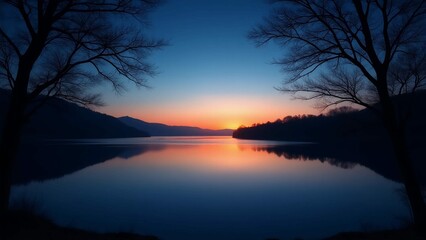 Twilight Serenity: A Moment of Reflection at Dusk – AI-generated image