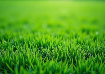 Fototapeta premium green grass smooth soccer field texture outdoors