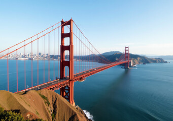 Obraz premium iconic golden gate bridge popular tourist destination beautiful san francisco