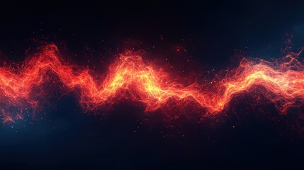 Fiery waves of energy create a captivating visual display in a dark cosmic backdrop during a creative artwork session