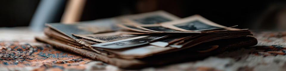 Old Photo Album with Black and White Photographs